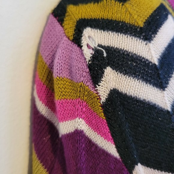 Missoni M Zig Zag Chevron Stripe Bright Multicolor Cardigan Preppy Twee Academia - Picture 3 of 4
